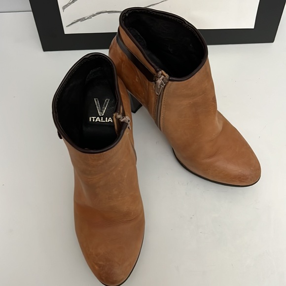 V-Italia Sonia 1113 Light Brown Leather Ankle Boots. Women’s Size 8. - Picture 8 of 14
